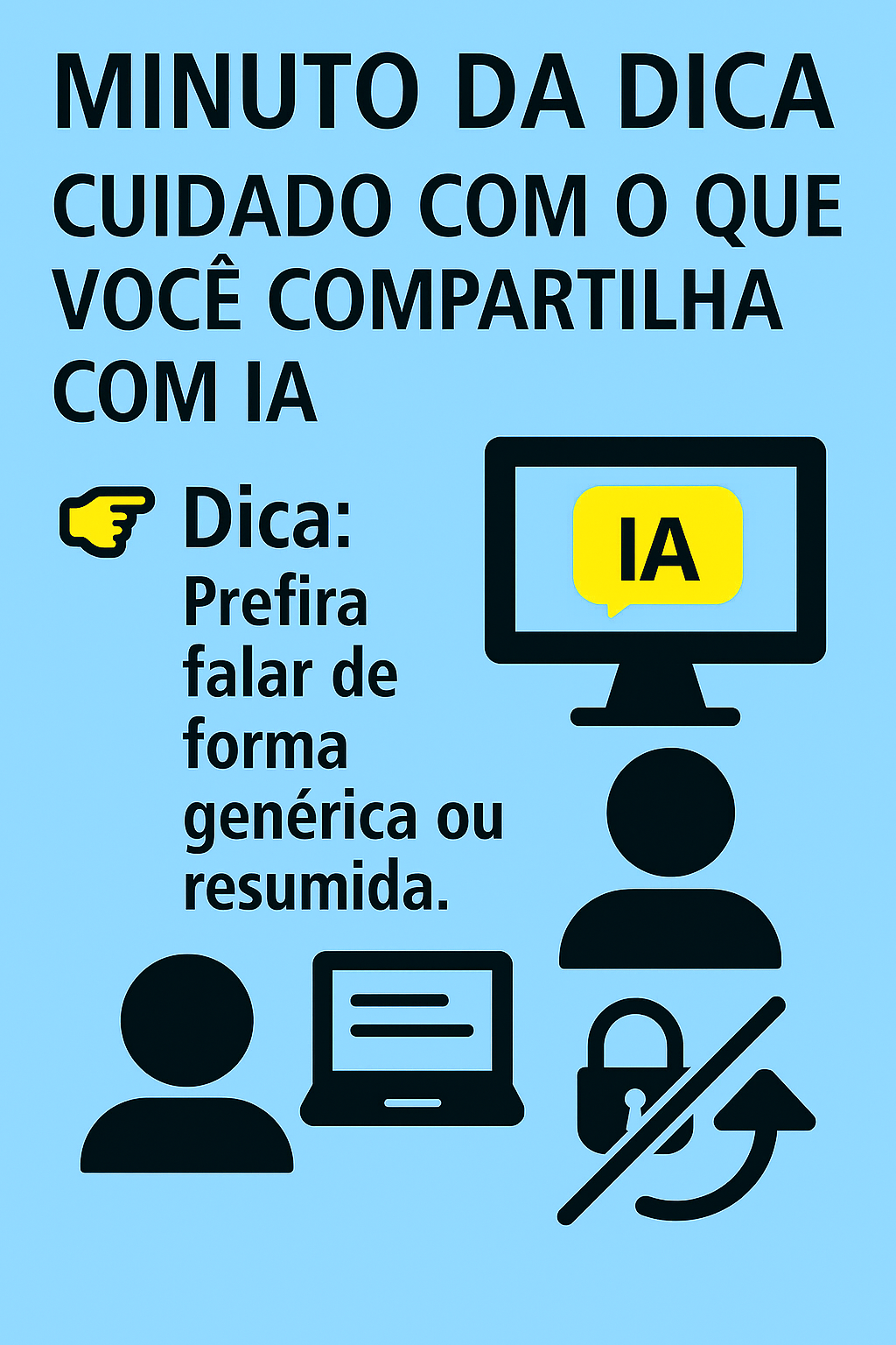 Imagem do post Minuto da Dica – Cuidado com o que você compartilha com a IA